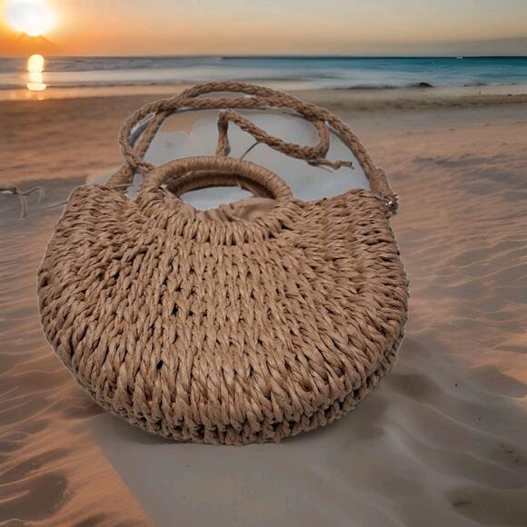 Unbranded Handbags - Straw Raffia Cross body purse resort beach summer Hand Bag